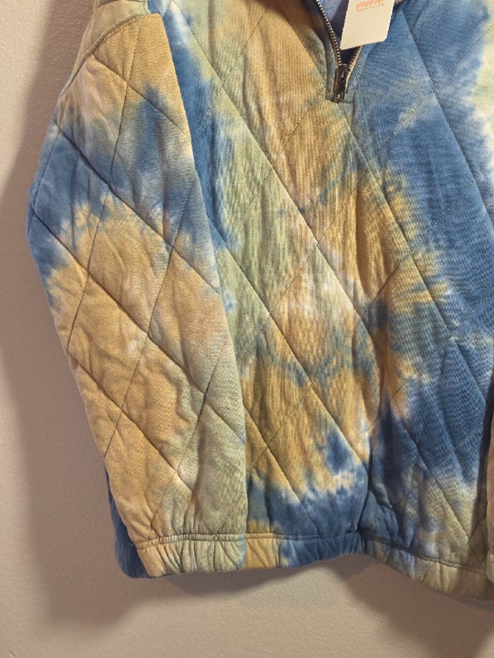 Cotton Quilted Boho Tie-Dye 3/4 Zip Pullover Jacket XL - Picture 3 of 9